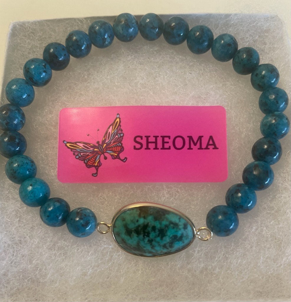 African Turquoise Round Bracelet